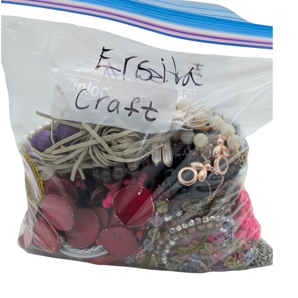 Jewelry Lot Ersila Repurpose Bag Over 4 Pounds Beads & Possible Wearable Pieces
